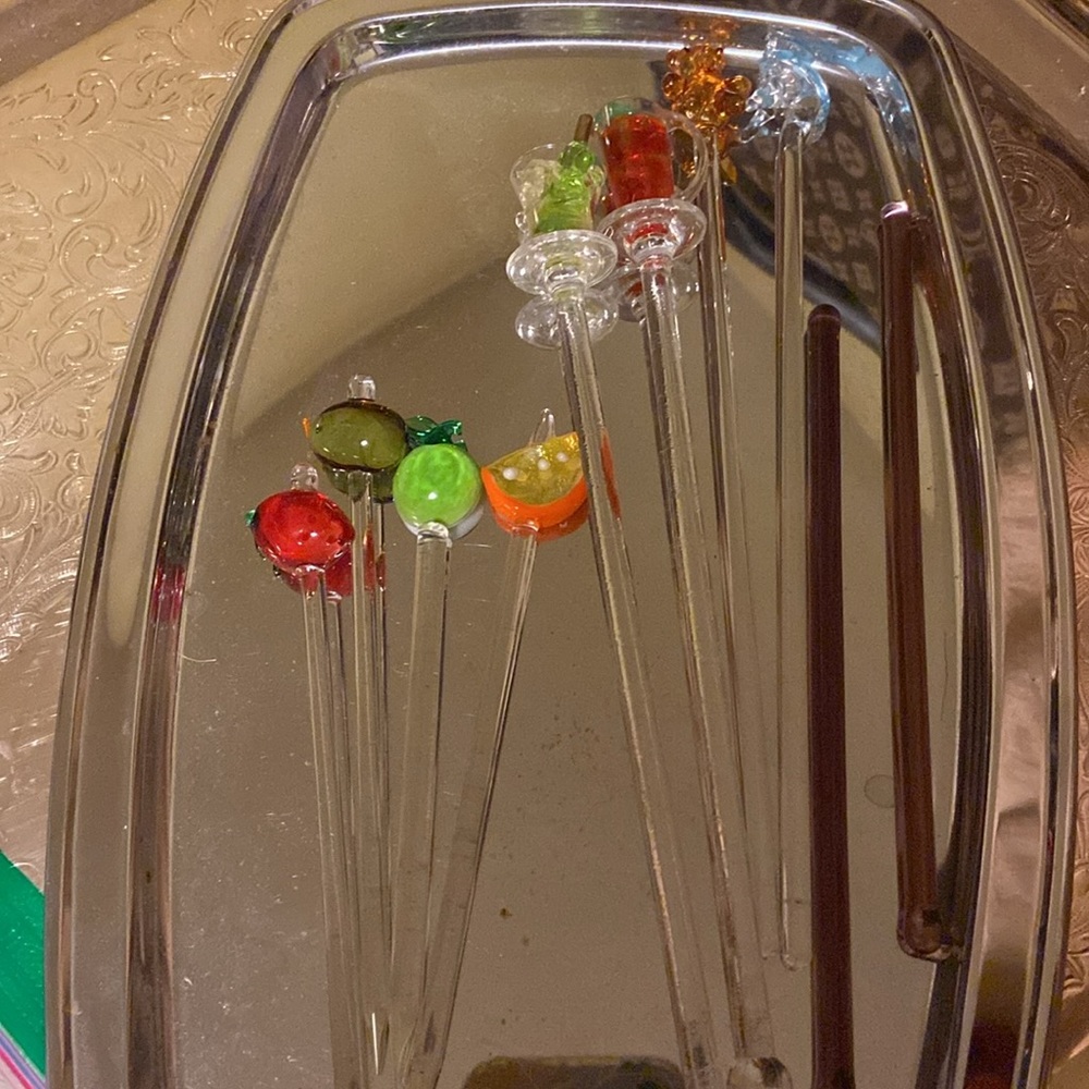 Various Glass drink stirrers and spears 10 Vintage - excellent condition - Picture 16 of 16